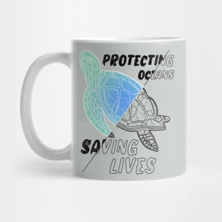 "Protecting oceans saving lives" caretta Mug
